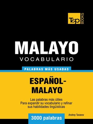 cover image of Vocabulario Español-Malayo